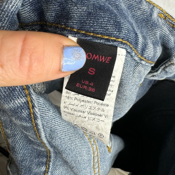 Star Embroidered Ruffle Hem Mini Denim Skirt Size Small - Picture 3 of 5